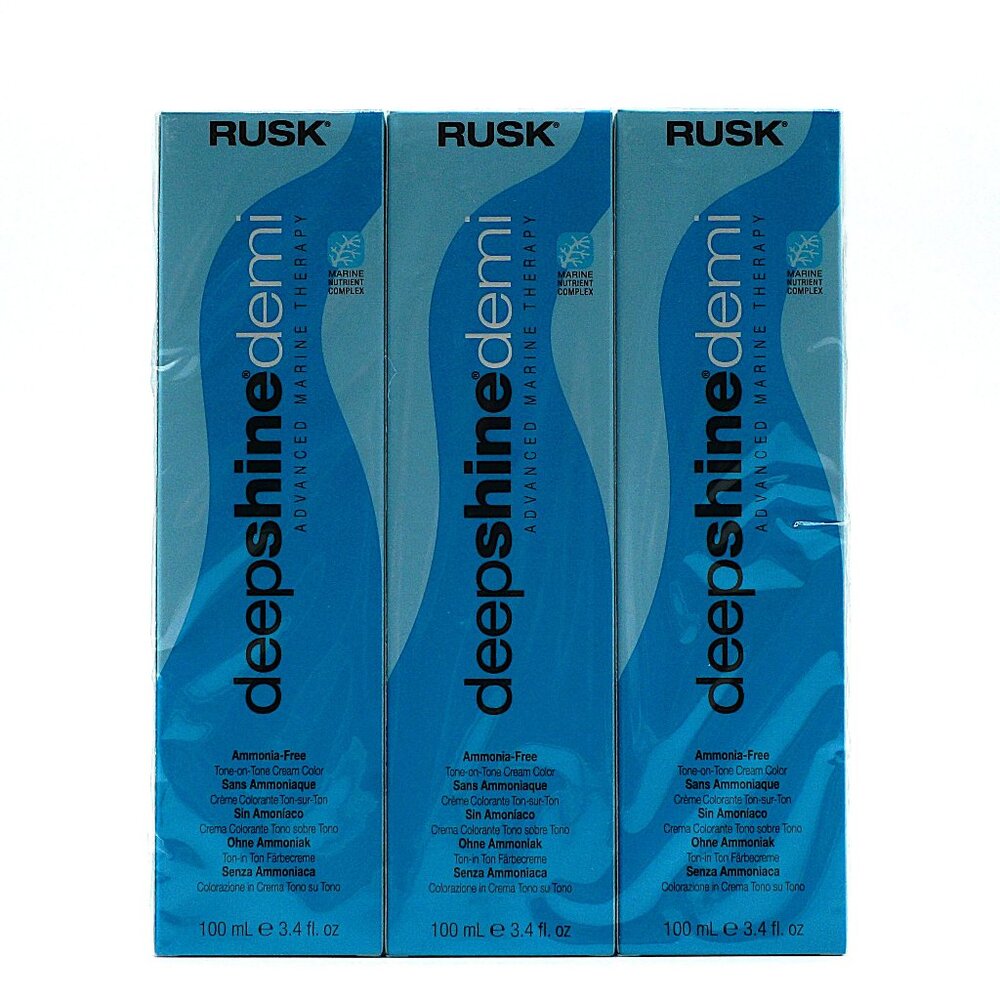 RUSK‎ Deepshine Demi Hair Color 6.8CH Dark Chocolate Blonde 100ml 3-Pack NEW